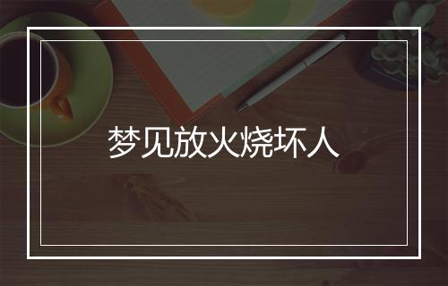 梦见放火烧坏人