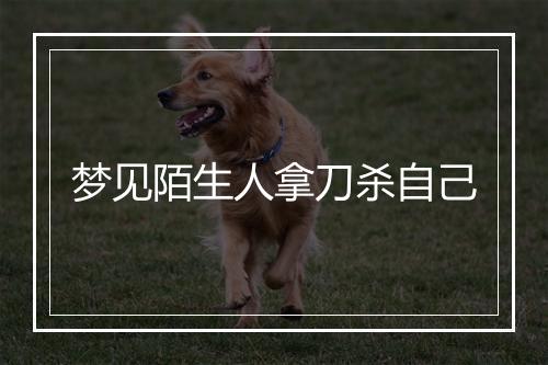 梦见陌生人拿刀杀自己