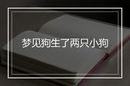 梦见狗生了两只小狗