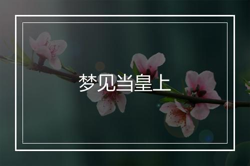 梦见当皇上