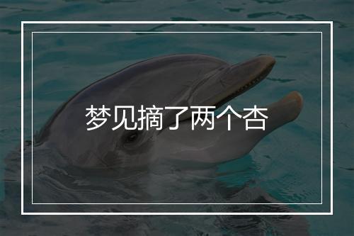 梦见摘了两个杏