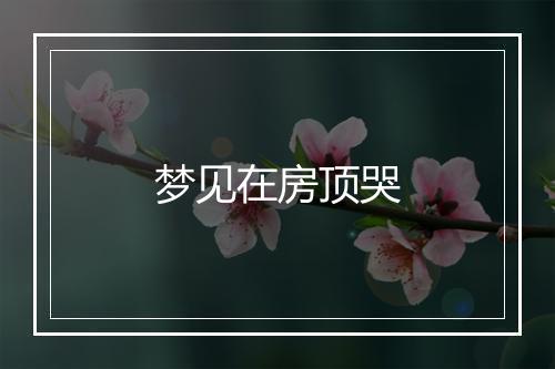 梦见在房顶哭