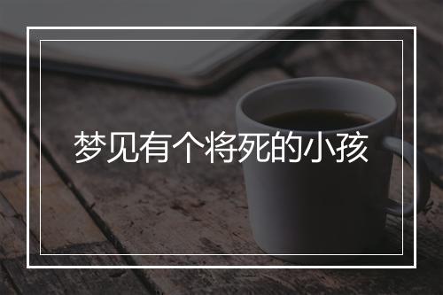 梦见有个将死的小孩