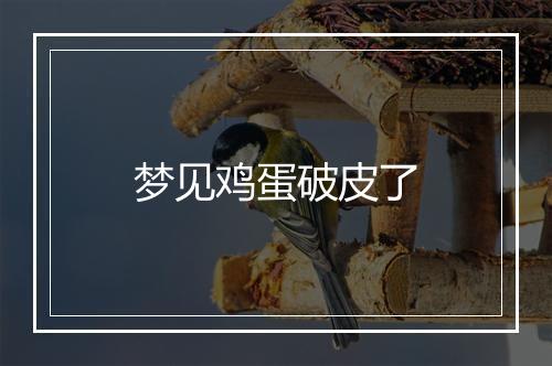 梦见鸡蛋破皮了