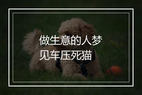 做生意的人梦见车压死猫