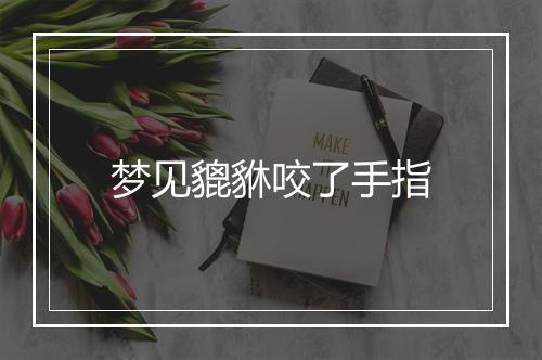 梦见貔貅咬了手指