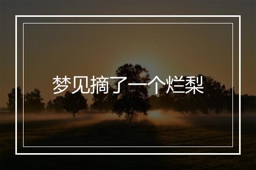 梦见摘了一个烂梨