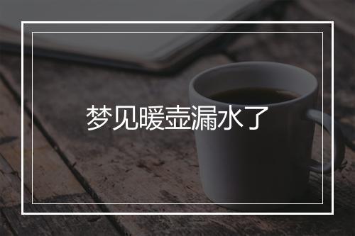 梦见暖壶漏水了