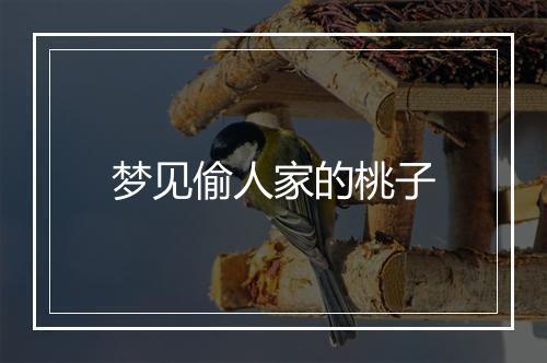 梦见偷人家的桃子