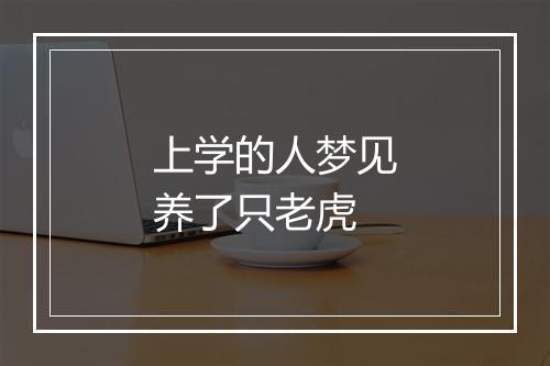 上学的人梦见养了只老虎