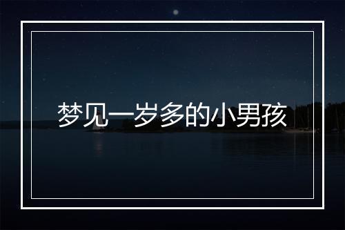 梦见一岁多的小男孩