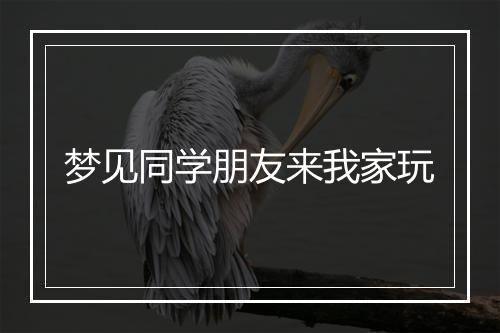 梦见同学朋友来我家玩