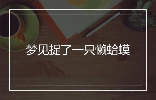 梦见捉了一只懒蛤蟆