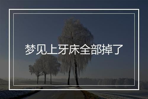 梦见上牙床全部掉了