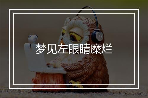 梦见左眼睛糜烂