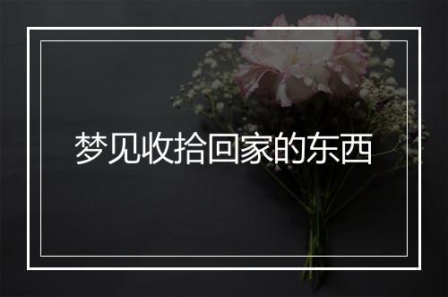 梦见收拾回家的东西