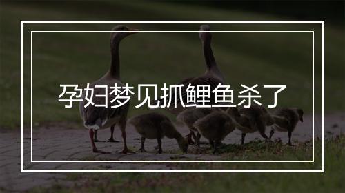 孕妇梦见抓鲤鱼杀了