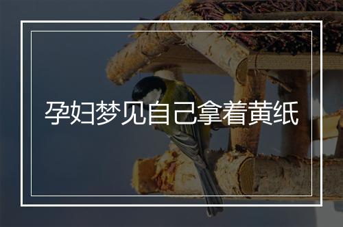 孕妇梦见自己拿着黄纸