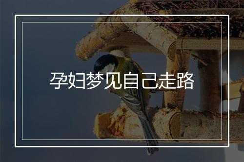 孕妇梦见自己走路