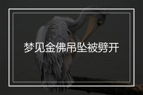 梦见金佛吊坠被劈开