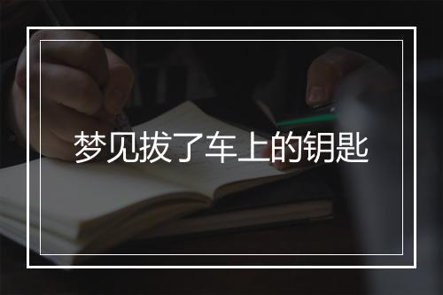 梦见拔了车上的钥匙