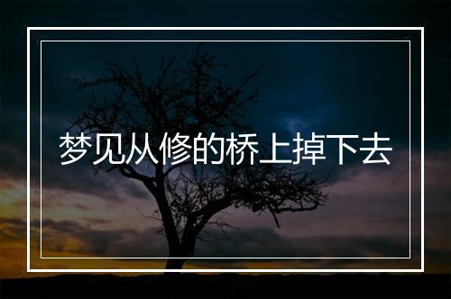 梦见从修的桥上掉下去