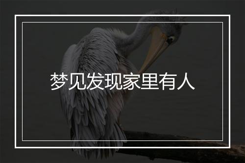 梦见发现家里有人