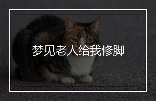 梦见老人给我修脚