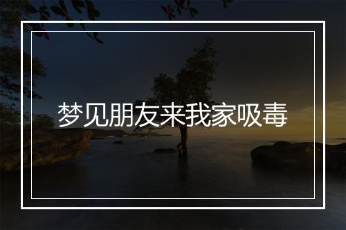 梦见朋友来我家吸毒