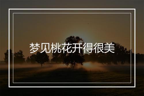 梦见桃花开得很美