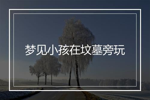 梦见小孩在坟墓旁玩