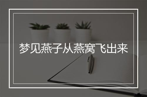 梦见燕子从燕窝飞出来