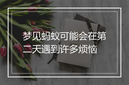 梦见蚂蚁可能会在第二天遇到许多烦恼