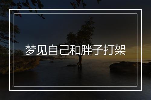 梦见自己和胖子打架