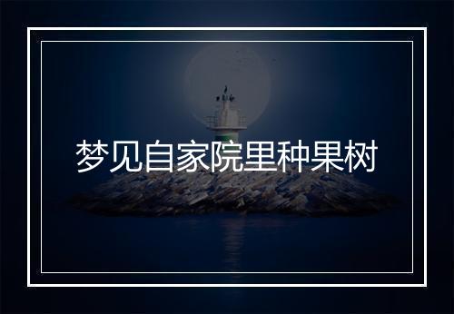 梦见自家院里种果树