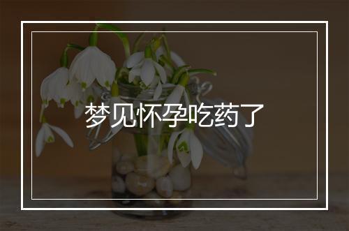 梦见怀孕吃药了