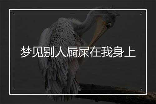 梦见别人屙屎在我身上