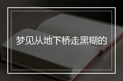 梦见从地下桥走黑糊的