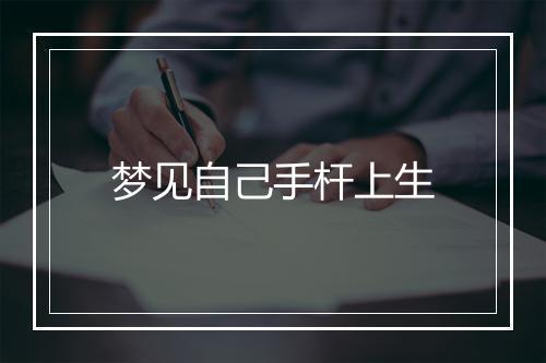 梦见自己手杆上生