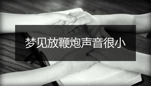 梦见放鞭炮声音很小