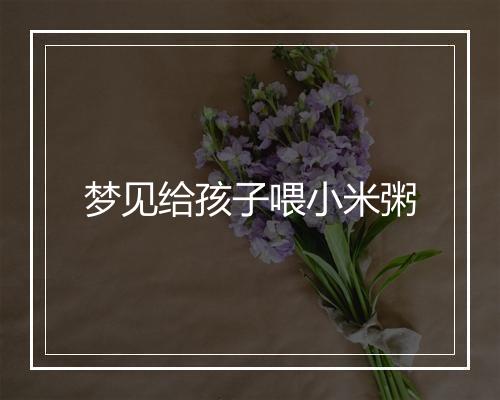 梦见给孩子喂小米粥