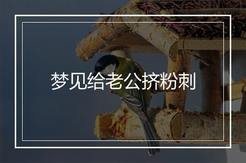 梦见给老公挤粉刺