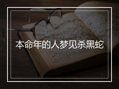 本命年的人梦见杀黑蛇