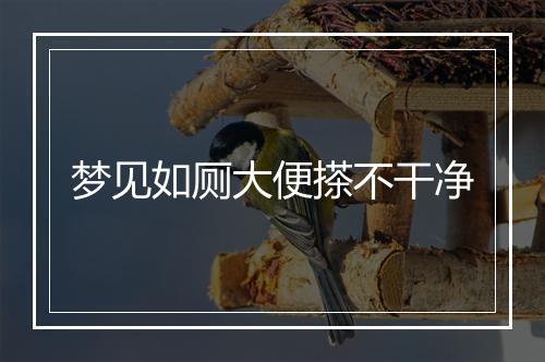 梦见如厕大便搽不干净