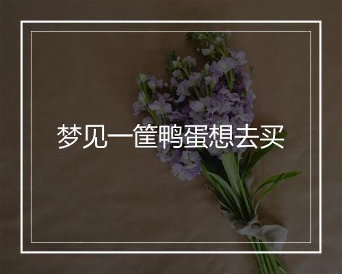 梦见一筐鸭蛋想去买