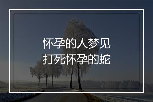 怀孕的人梦见打死怀孕的蛇