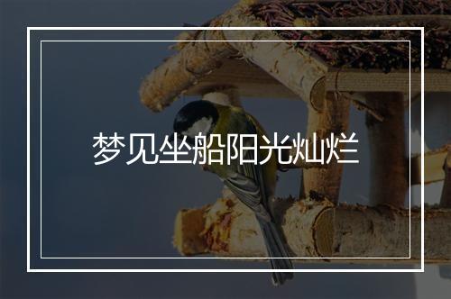 梦见坐船阳光灿烂