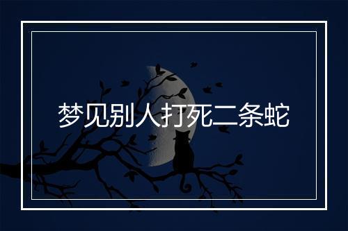 梦见别人打死二条蛇