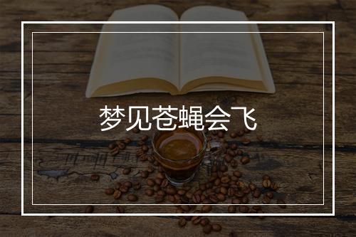 梦见苍蝇会飞