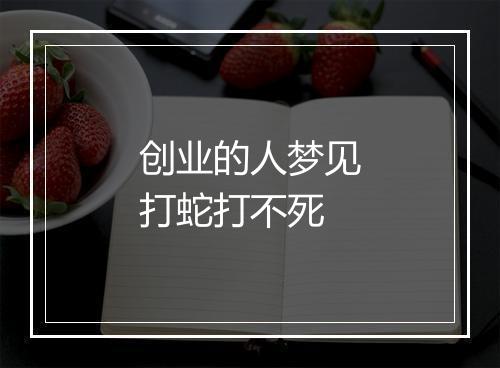 创业的人梦见打蛇打不死